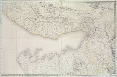 Map of Cutch and Kathiawar, published under the direction of Colonel G.C. de Pree, S.C., Surveyor General of India, 1885 by English School